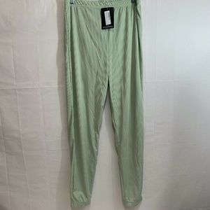 PRETTYLITTLETHING Womens NWT Sage Ribbed Casual Jogger Size Medium (UK 16)